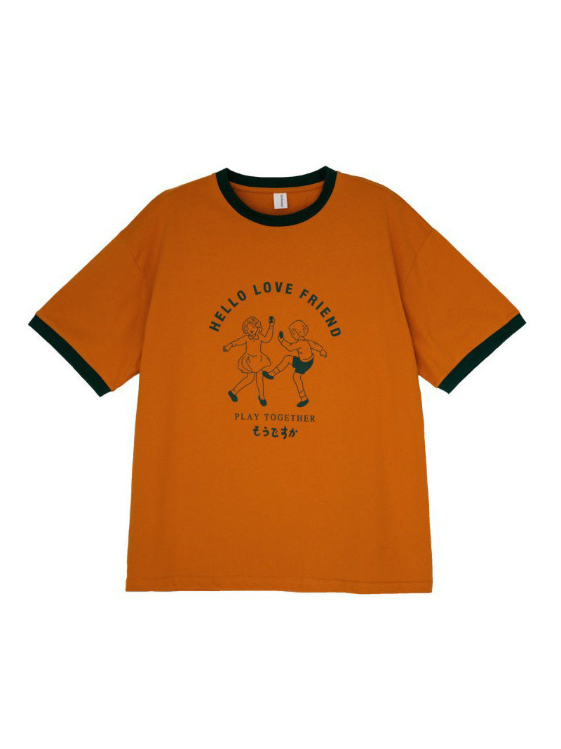 Hello Love Friend Tee (White, Orange)