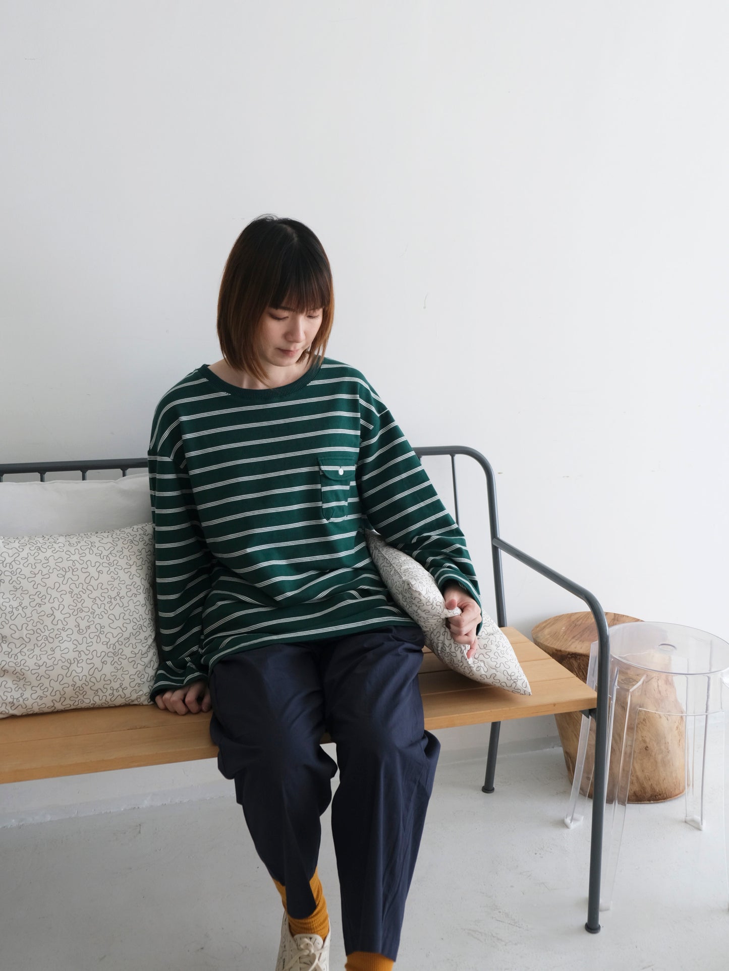Stripe Sleeve Sweatshirt (Green)