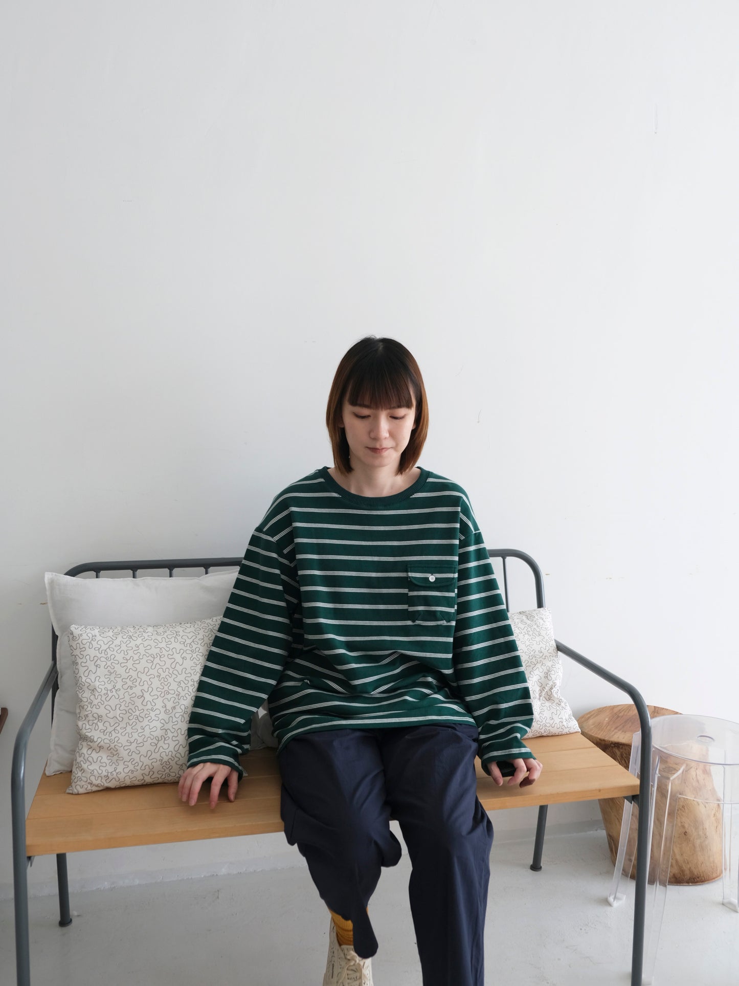 Stripe Sleeve Sweatshirt (Green)