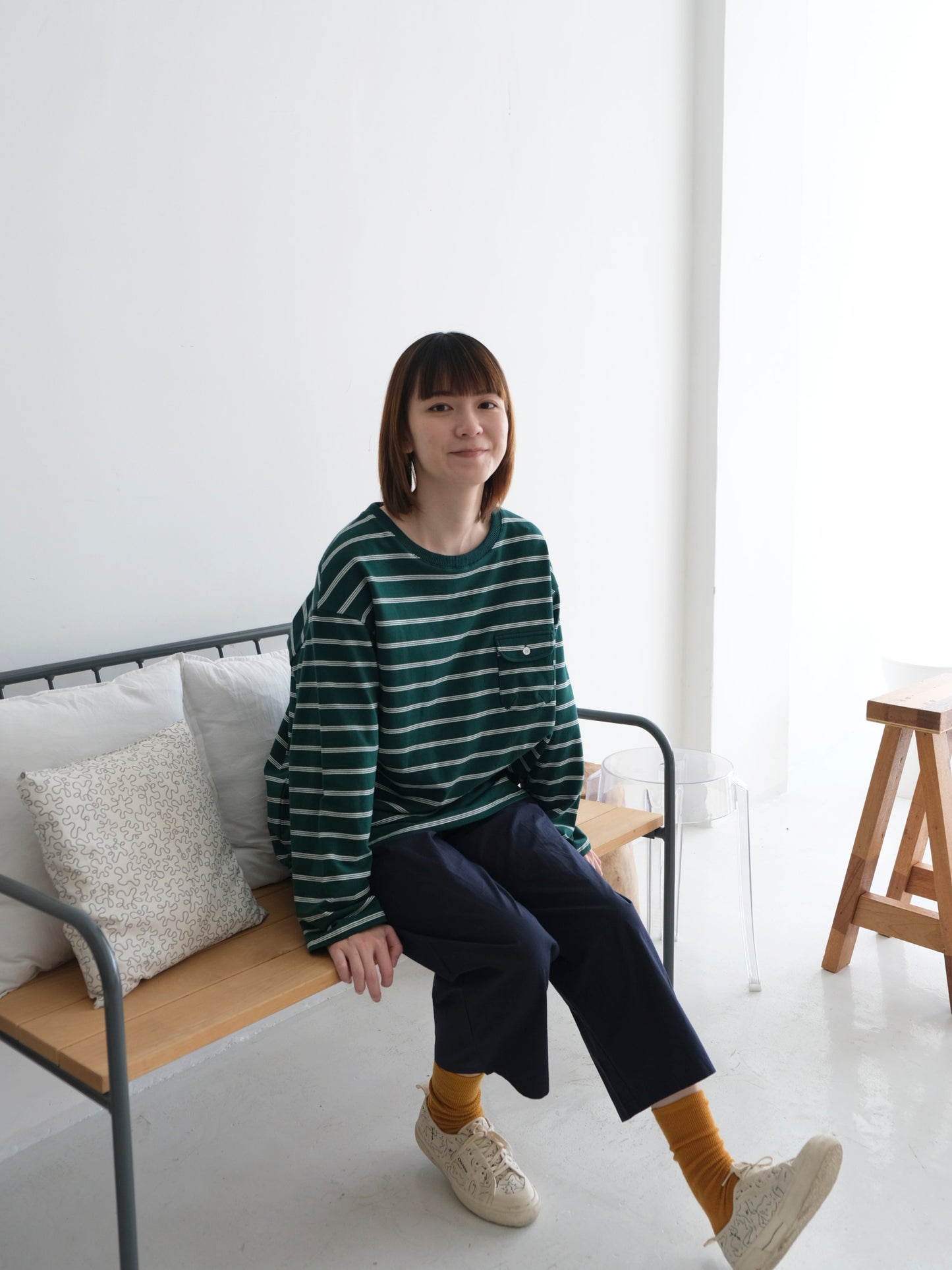 Stripe Sleeve Sweatshirt (Green)
