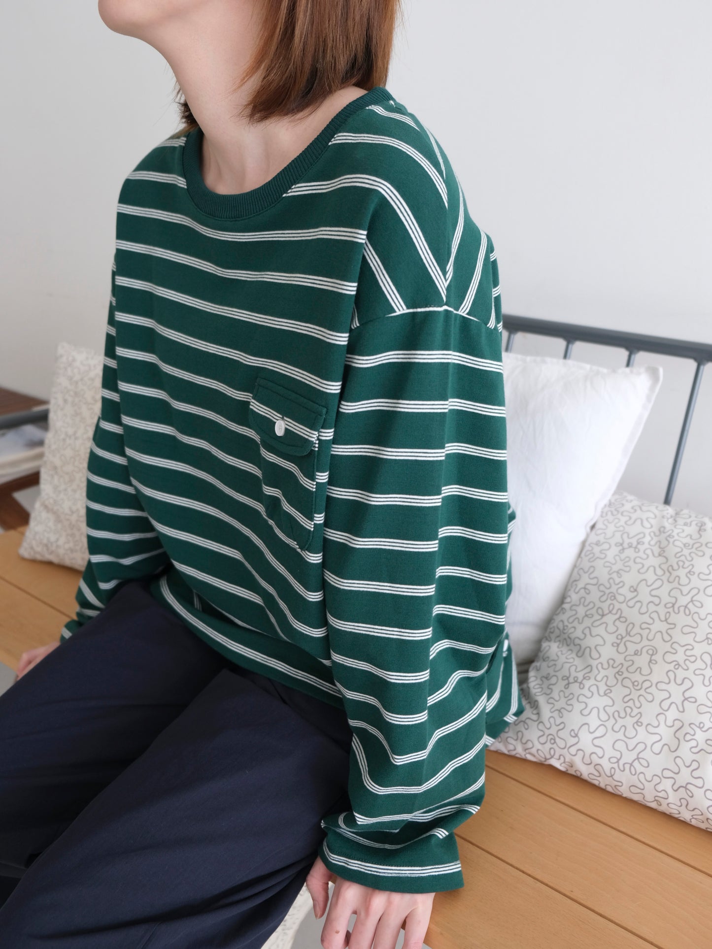 Stripe Sleeve Sweatshirt (Green)